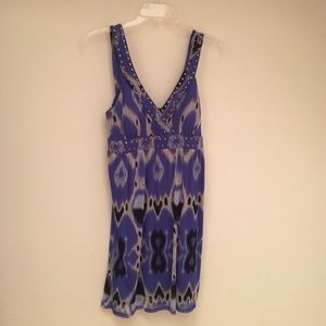 INC  Blue, Gray, Black Print Summer Dress